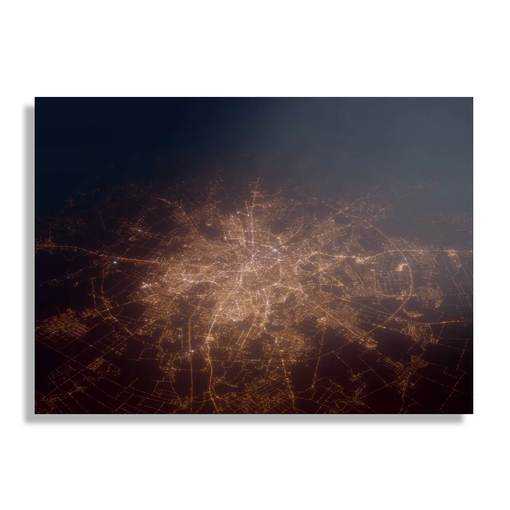 Schilderij Luchtfoto Nacht 03 Rechthoek Horizontaal Template DB 50 70 Horizontaal Steden 108 1