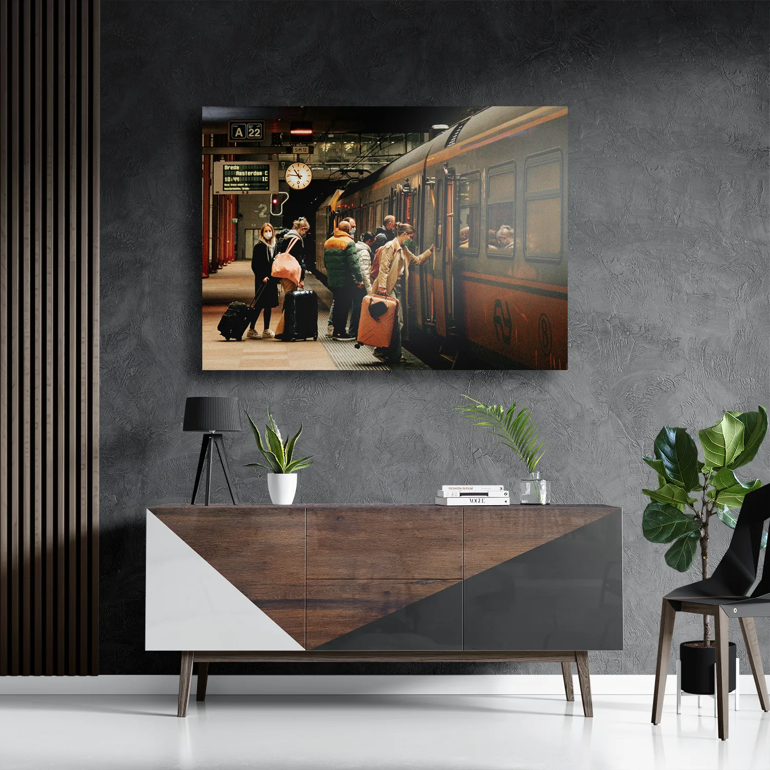 Schilderij Station Nederland NS Old School Rechthoek Horizontaal Template DB 50 70 Horizontaal Steden 22 3
