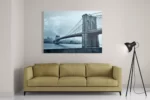 Schilderij Brooklyn Bridge New York Zwart Wit Rechthoek Horizontaal Template DB 50 70 Horizontaal Steden 28 2