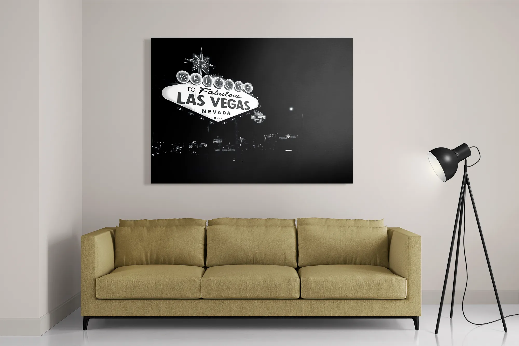 Schilderij Welcome to Fabulous Las Vegas Zwart Wit Rechthoek Horizontaal Template DB 50 70 Horizontaal Steden 30 2