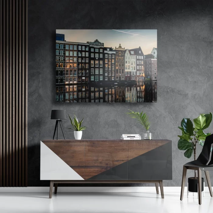 Schilderij Aan die Amsterdamse Gracht Rechthoek Horizontaal Template DB 50 70 Horizontaal Steden 33 3