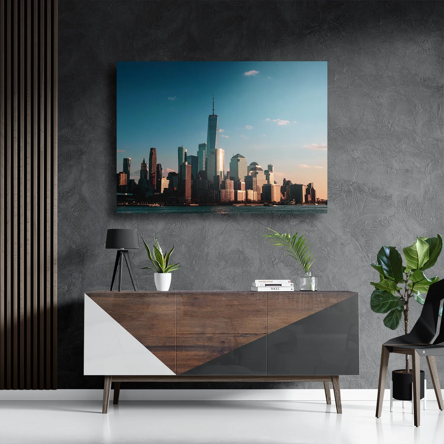 Schilderij New York Gebouwen Skyline Rechthoek Horizontaal Template DB 50 70 Horizontaal Steden 36 3