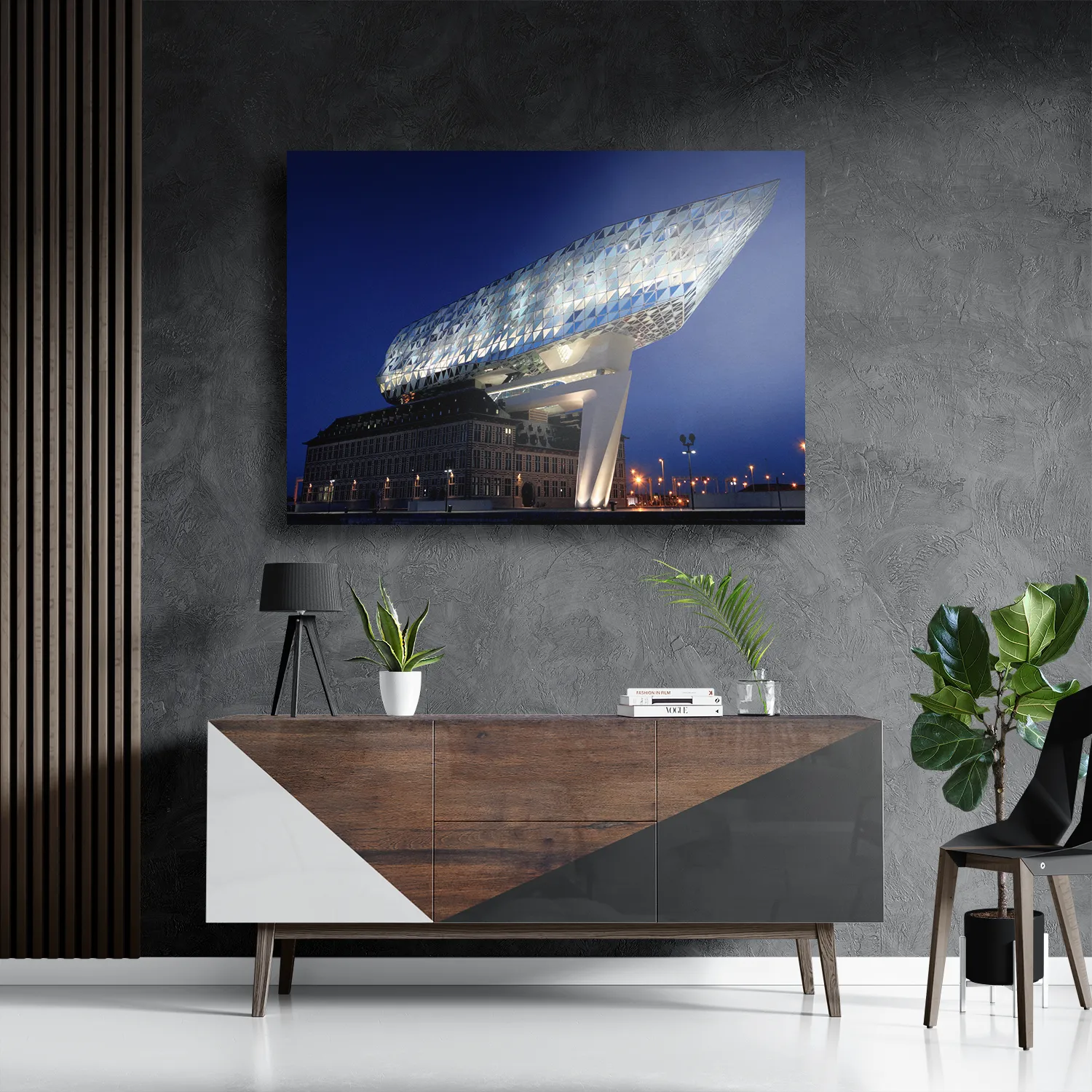 Schilderij Het Havenhuis Antwerpen Rechthoek Horizontaal Template DB 50 70 Horizontaal Steden 43 3