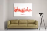 Schilderij Skyline Eindhoven Watercolor Paint Rechthoek Horizontaal Template DB 50 70 Horizontaal Steden 6 2