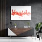 Schilderij Skyline Eindhoven Watercolor Paint Rechthoek Horizontaal Template DB 50 70 Horizontaal Steden 6 3