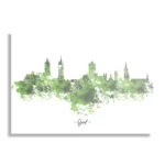 Schilderij Skyline Gent Watercolor Paint Rechthoek Horizontaal Template DB 50 70 Horizontaal Steden 7 1