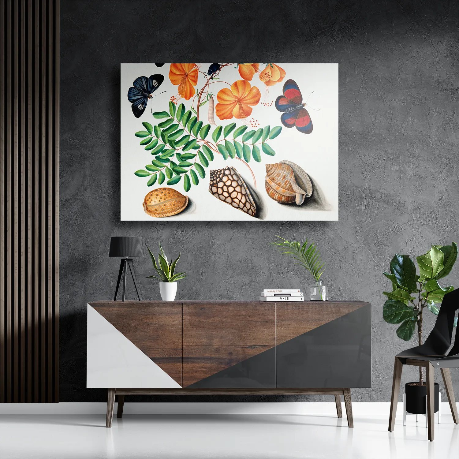 Schilderij Prent Natuur Vogel en Bloemen 13 Rechthoek Horizontaal Template DB 50 70 Horizontaal Vintage 13 3