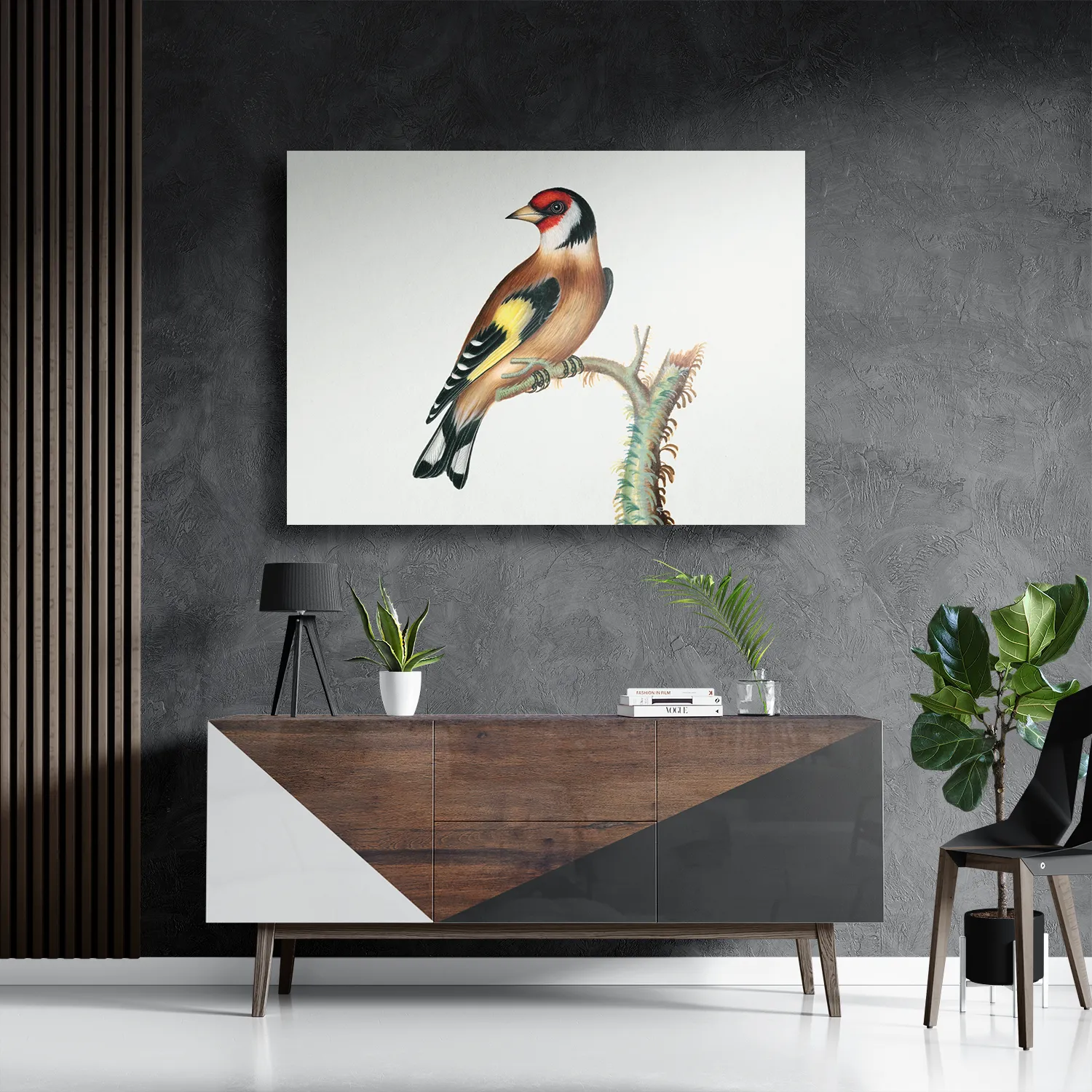 Schilderij Prent Natuur Vogel en Bloemen 15 Rechthoek Horizontaal Template DB 50 70 Horizontaal Vintage 15 3