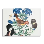Schilderij Prent Natuur Vogel en Bloemen 02 Rechthoek Horizontaal Template DB 50 70 Horizontaal Vintage 2 1