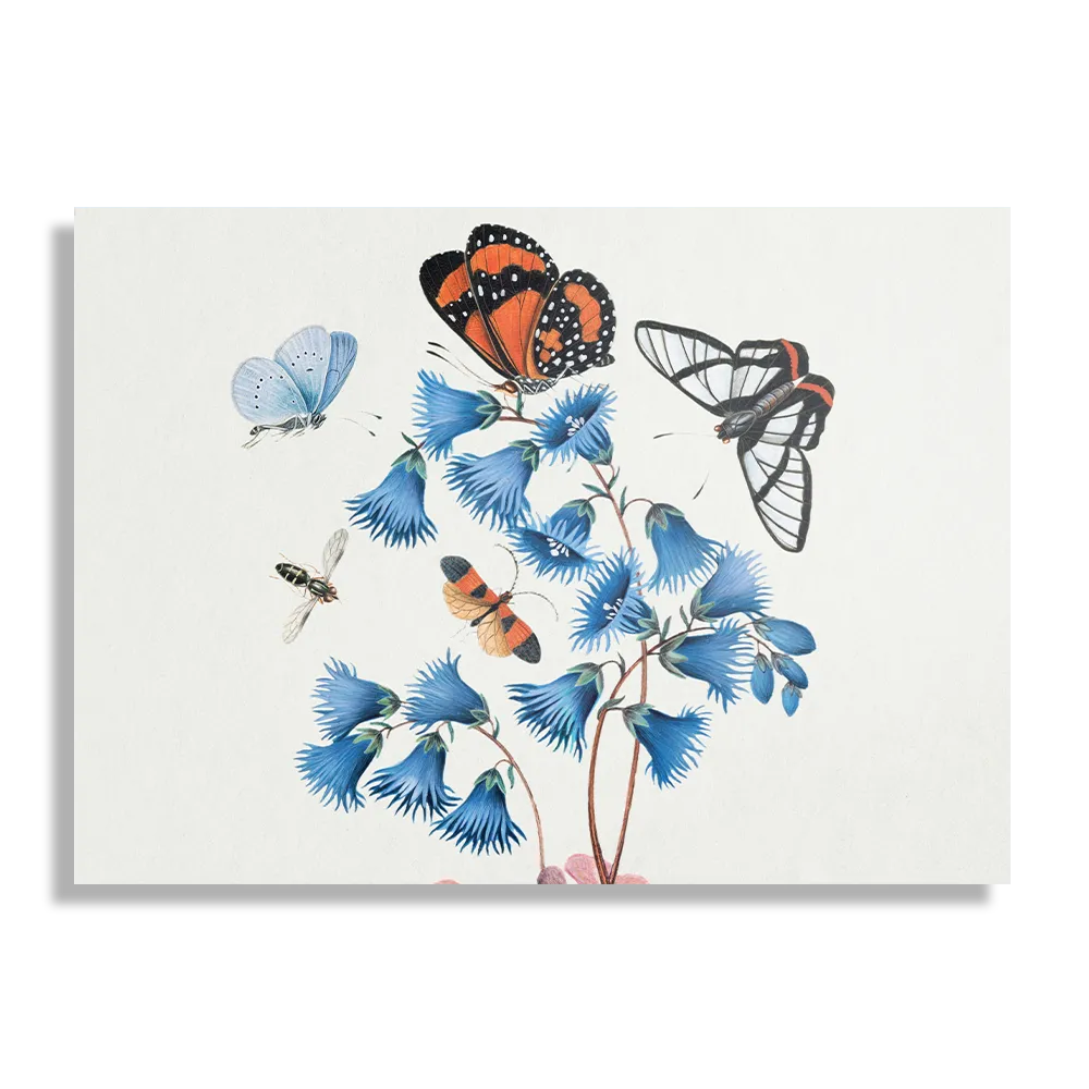 Schilderij Prent Natuur Vogel en Bloemen 04 Rechthoek Horizontaal Template DB 50 70 Horizontaal Vintage 4 1