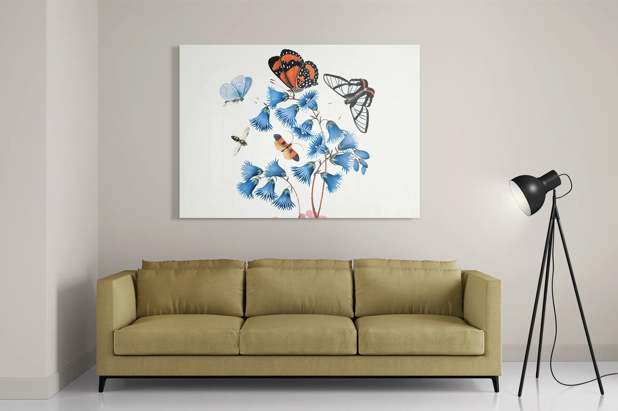 Schilderij Prent Natuur Vogel en Bloemen 04 Rechthoek Horizontaal Template DB 50 70 Horizontaal Vintage 4 2