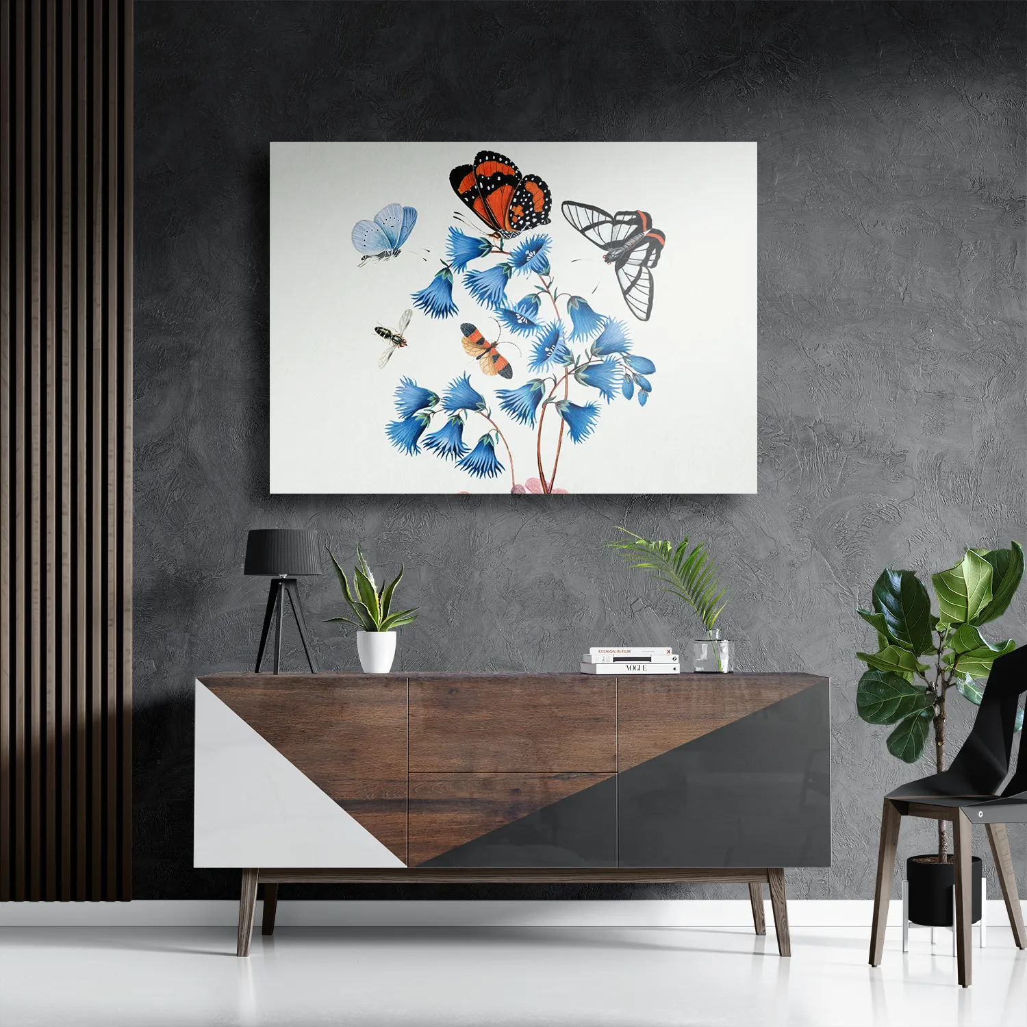 Schilderij Prent Natuur Vogel en Bloemen 04 Rechthoek Horizontaal Template DB 50 70 Horizontaal Vintage 4 3