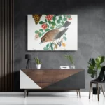 Schilderij Prent Natuur Vogel en Bloemen 05 Rechthoek Horizontaal Template DB 50 70 Horizontaal Vintage 5 3
