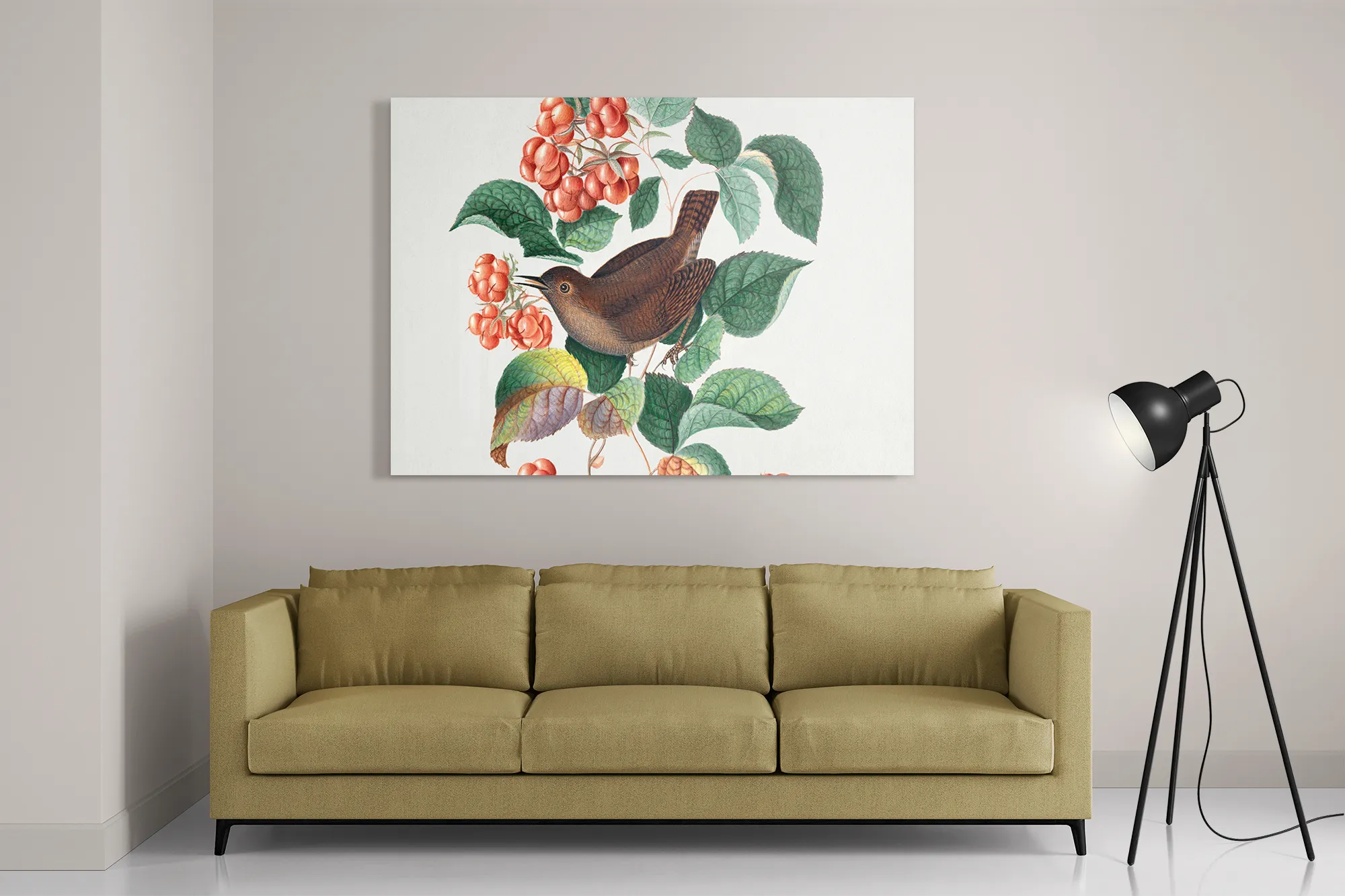 Schilderij Prent Natuur Vogel en Bloemen 08 Rechthoek Horizontaal Template DB 50 70 Horizontaal Vintage 8 2