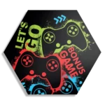 Schilderij Let's Game Hexagon Template Hexagon1 Gaming En Spel 17 1