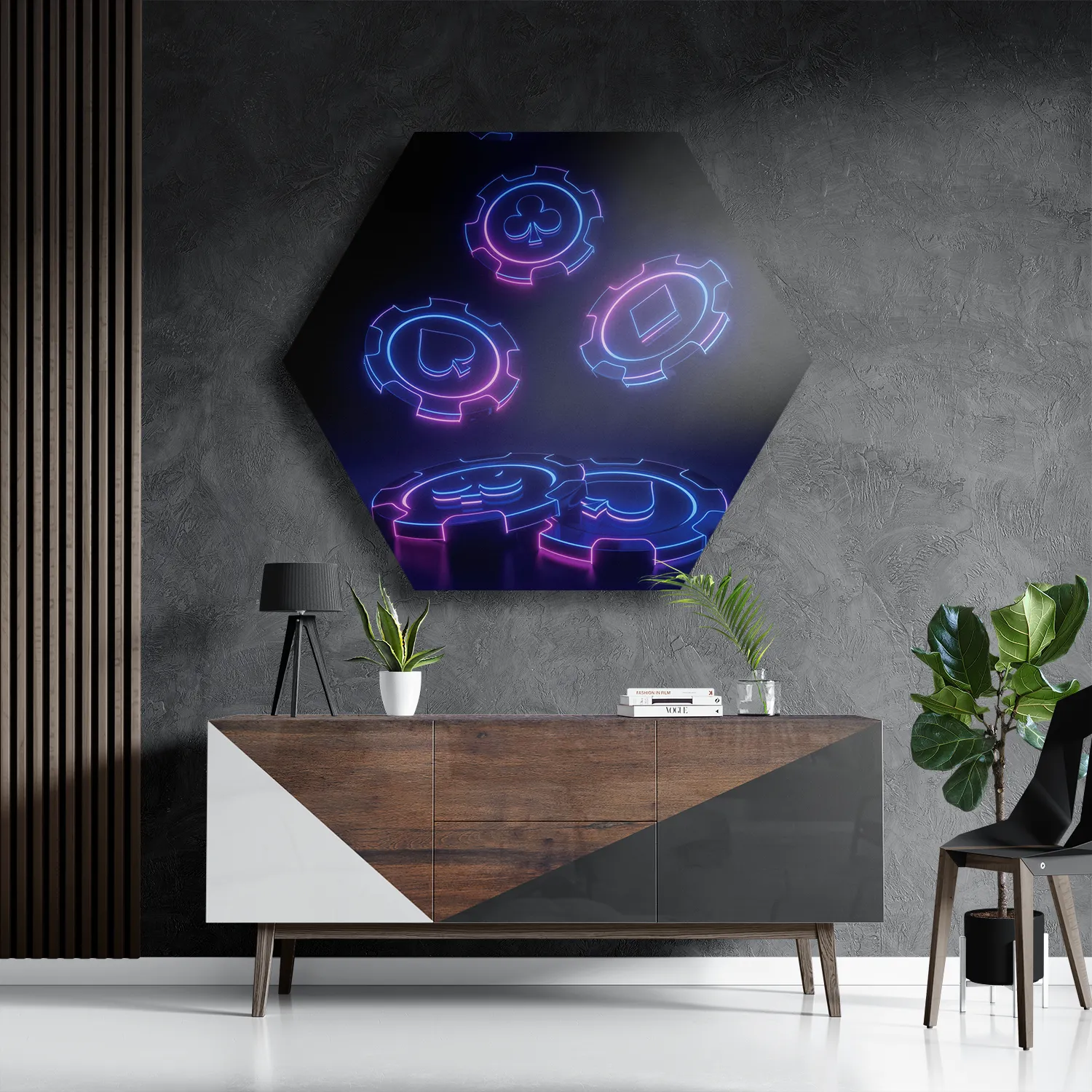 Template_Hexagon1_Gaming-En-Spel_19-3 Schilderij Pokerfiches Hexagon Template Hexagon1 Gaming En Spel 19 3