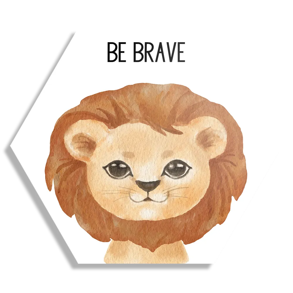 Template_Hexagon1_Kinderen_10-1 Schilderij Be Brave Leeuw Hexagon Template Hexagon1 Kinderen 10 1