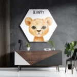 Schilderij Be Happy Leeuwin Hexagon Template Hexagon1 Kinderen 11 3