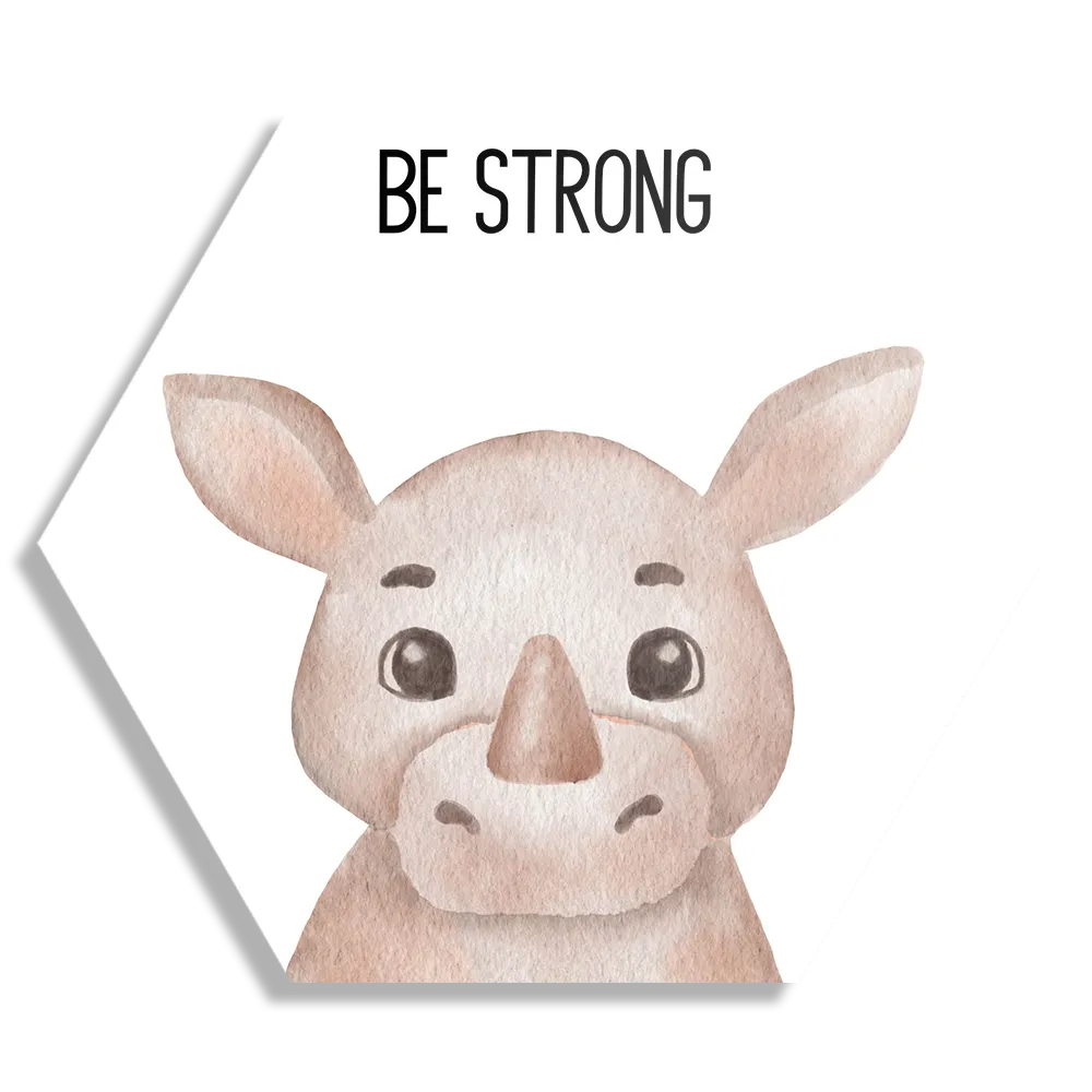 Template_Hexagon1_Kinderen_12-1 Schilderij Be Strong Neushoorntje Hexagon Template Hexagon1 Kinderen 12 1