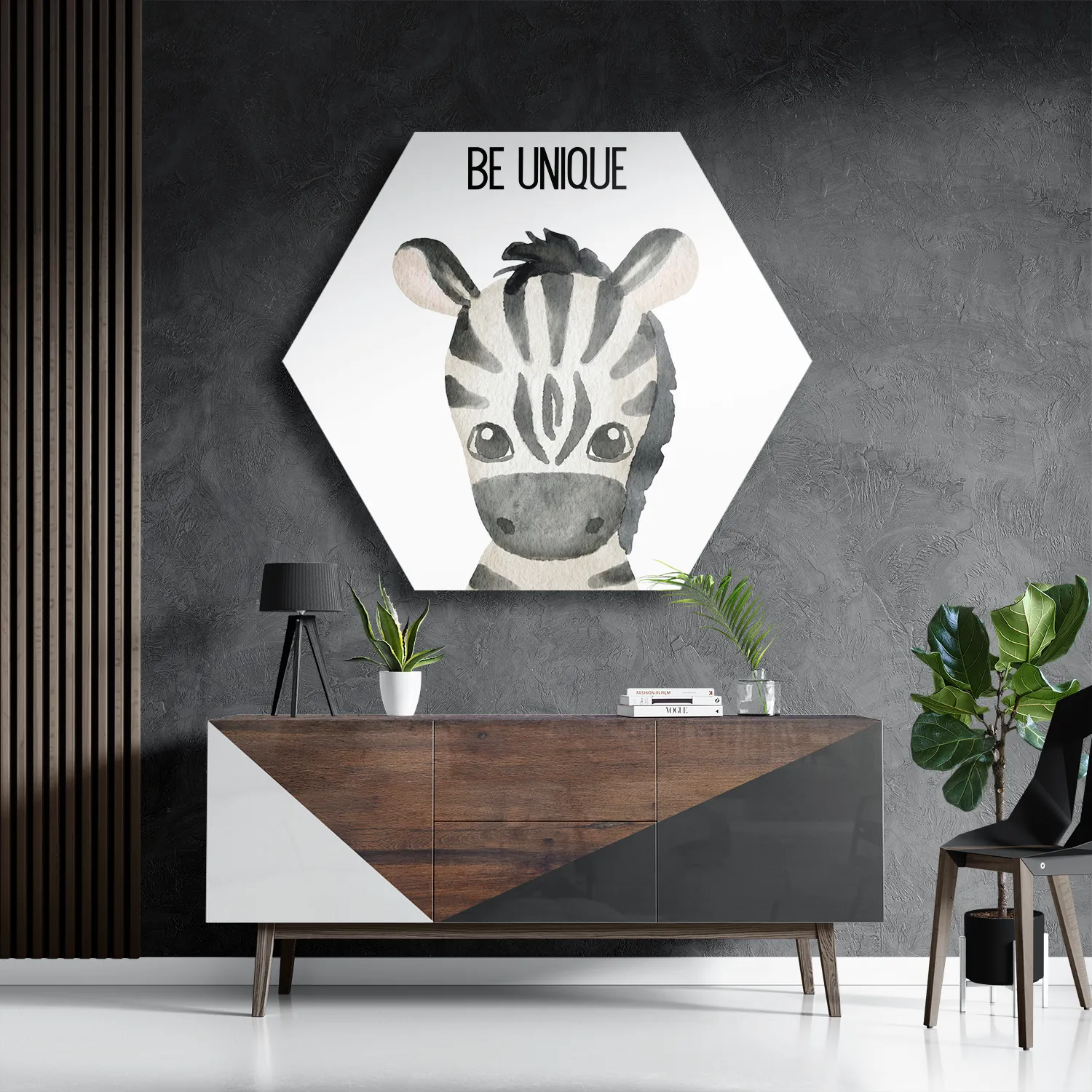 Template_Hexagon1_Kinderen_13-3 Schilderij Be Unique zebrapaardje Hexagon Template Hexagon1 Kinderen 13 3