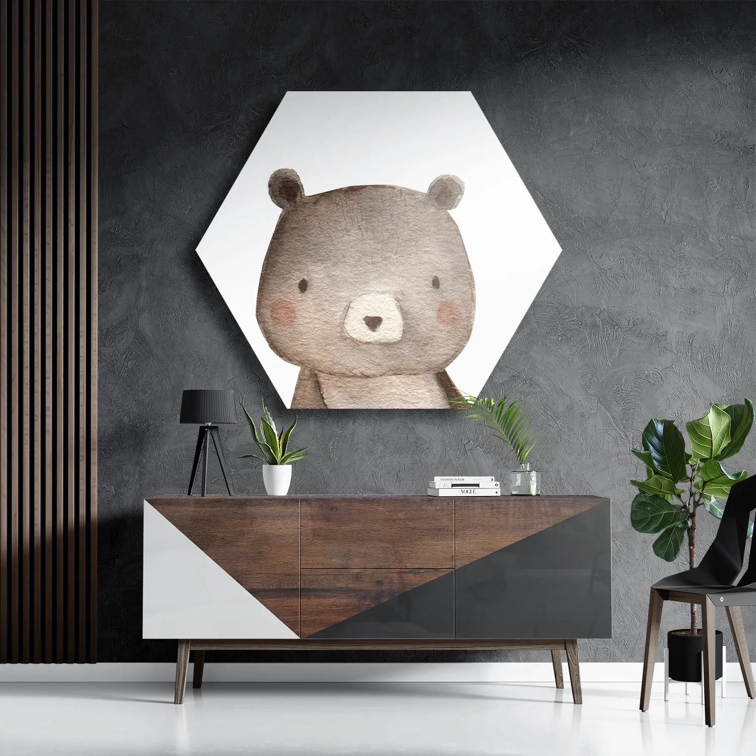 Schilderij Het Bruine Beertje Hexagon Template Hexagon1 Kinderen 14 3