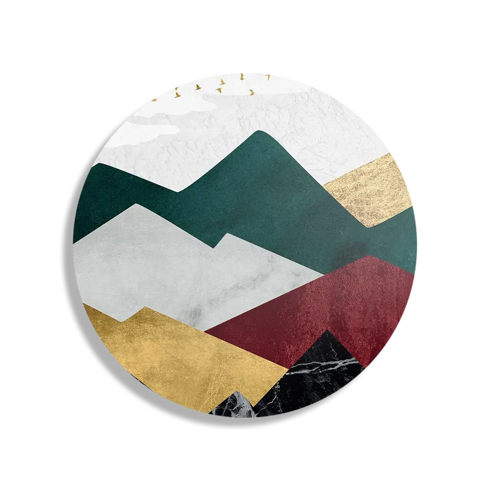 Schilderij Kleurrijke Bergen 01 Rond – Muurcirkel Template TP DB Rond Abstract 09 1