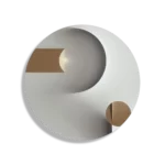Schilderij Scandinavisch Wit met Goudkleurig Element 03 Rond – Muurcirkel Template TP DB Rond Abstract 101 1