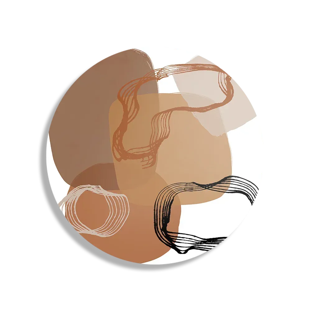 Schilderij Naturel tinten scandinavisch 01 Rond – Muurcirkel Template TP DB Rond Abstract 14 1