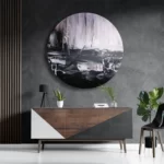 Schilderij Zwart wit schilderwerk Rond – Muurcirkel Template TP DB Rond Abstract 17 3