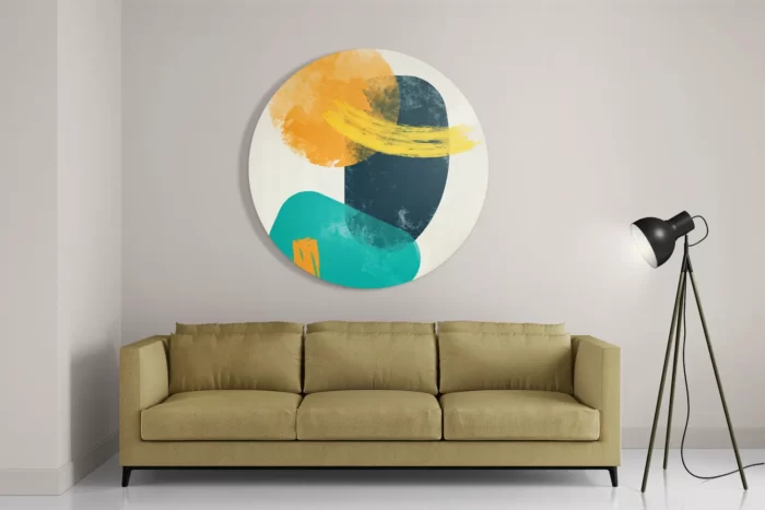 Schilderij Kleurrijk Abstract 01 Rond – Muurcirkel Template TP DB Rond Abstract 43 2
