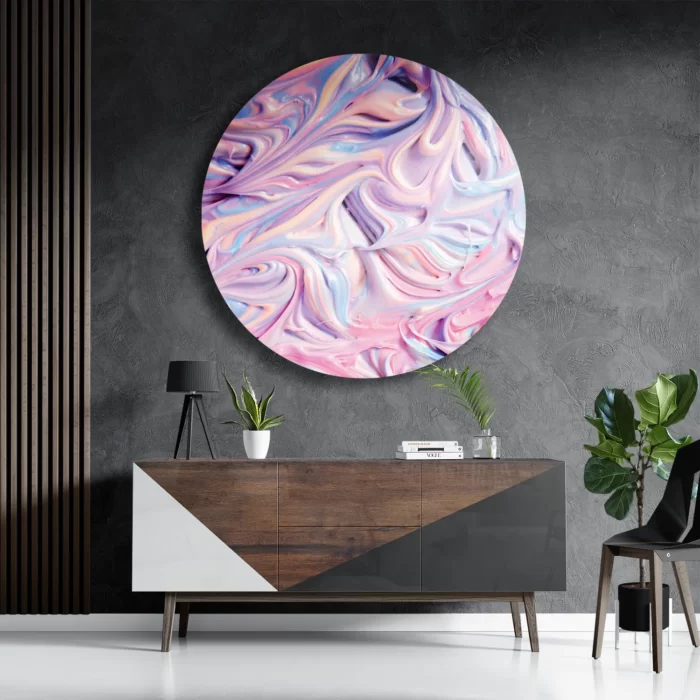 Schilderij Statisfying Art Roze Rond – Muurcirkel Template TP DB Rond Abstract 45 3