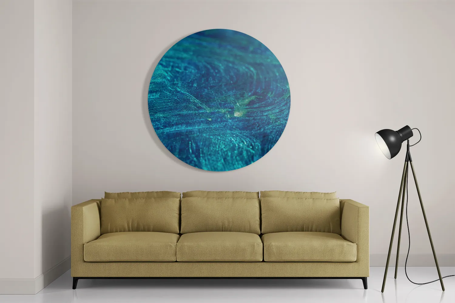 Schilderij Blue Ice Rond – Muurcirkel Template TP DB Rond Abstract 54 2