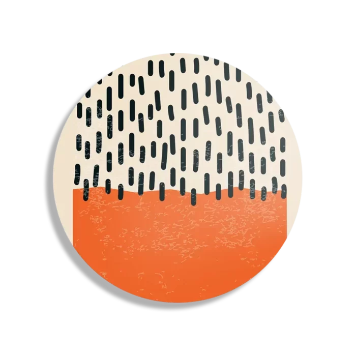 Schilderij Scandinavisch Oranje Rond – Muurcirkel Template TP DB Rond Abstract 60 1