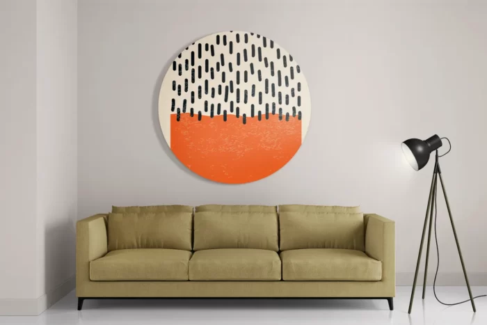 Schilderij Scandinavisch Oranje Rond – Muurcirkel Template TP DB Rond Abstract 60 2