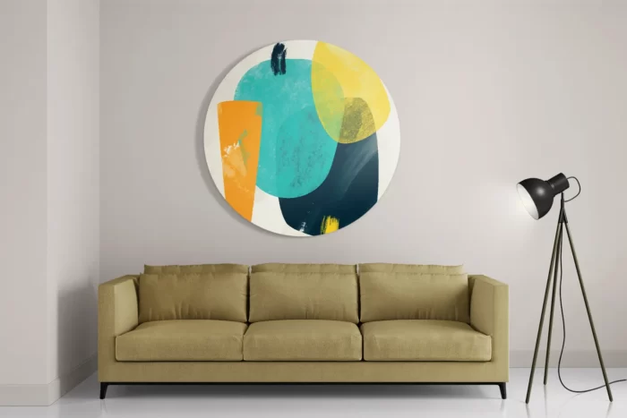 Schilderij Kleurrijk Abstract 02 Rond – Muurcirkel Template TP DB Rond Abstract 68 2