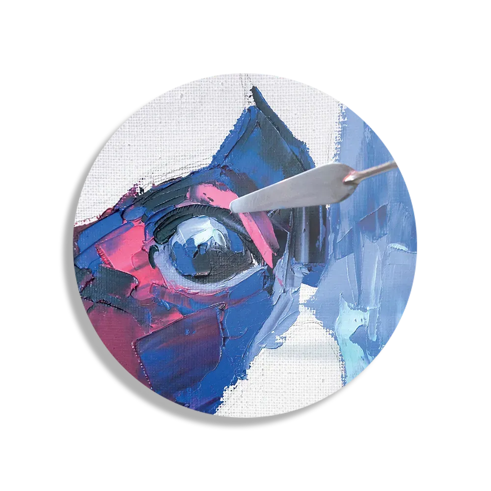 Schilderij Niet Afgeschilderde Dierenkop Kleurrijk Rond – Muurcirkel Template TP DB Rond Abstract 76 1