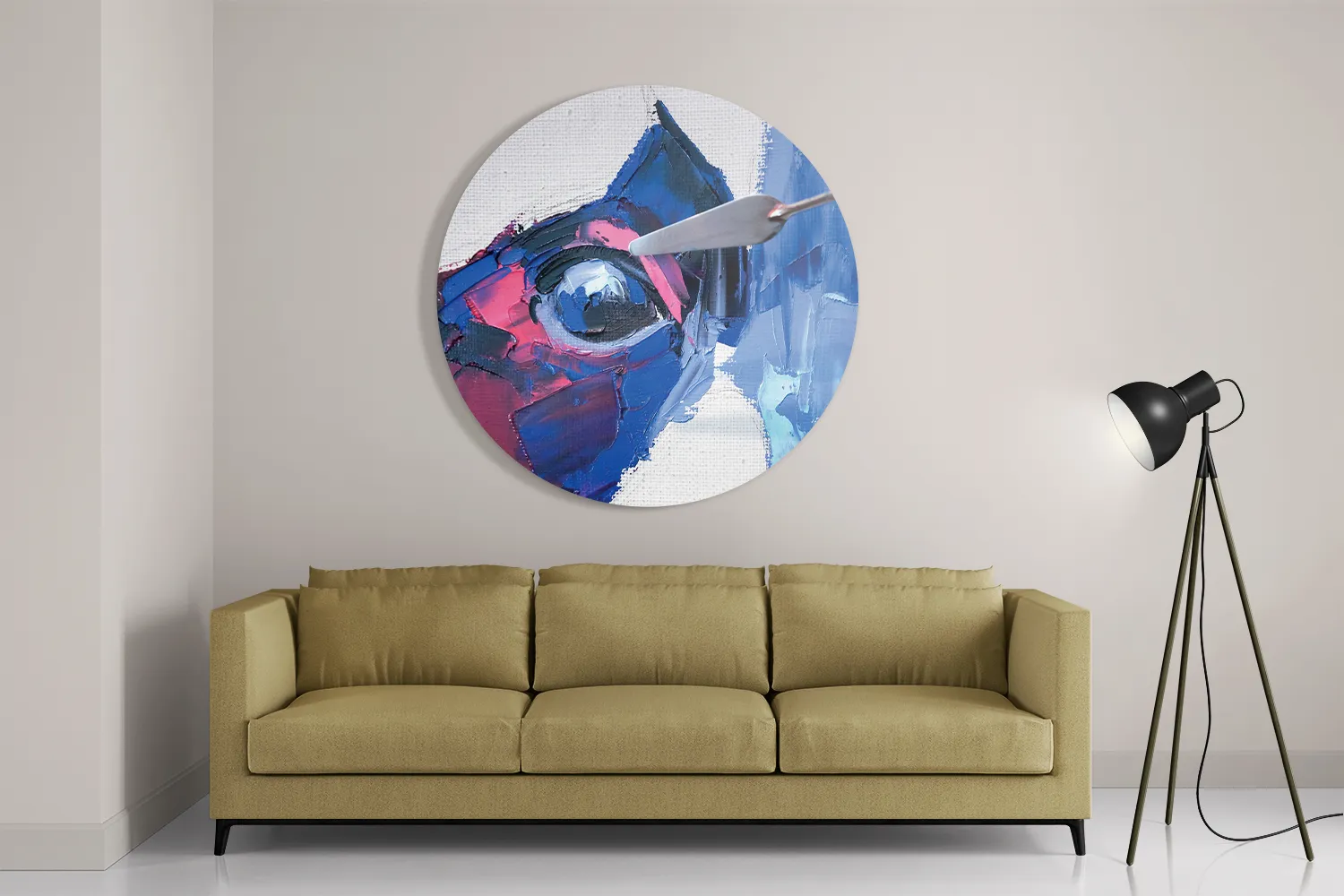 Schilderij Niet Afgeschilderde Dierenkop Kleurrijk Rond – Muurcirkel Template TP DB Rond Abstract 76 2