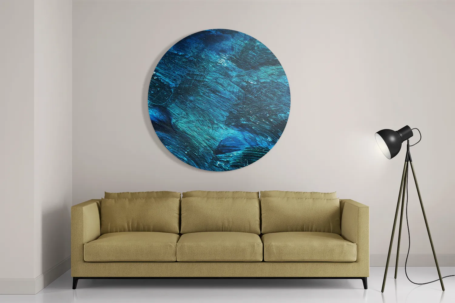 Schilderij Abstrat Blauw Rond – Muurcirkel Template TP DB Rond Abstract 84 2