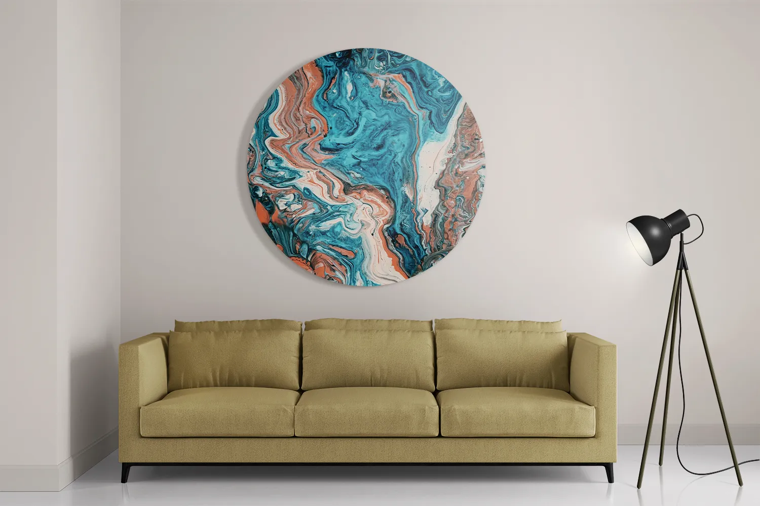 Schilderij Painted Colored Rond – Muurcirkel Template TP DB Rond Abstract 85 2