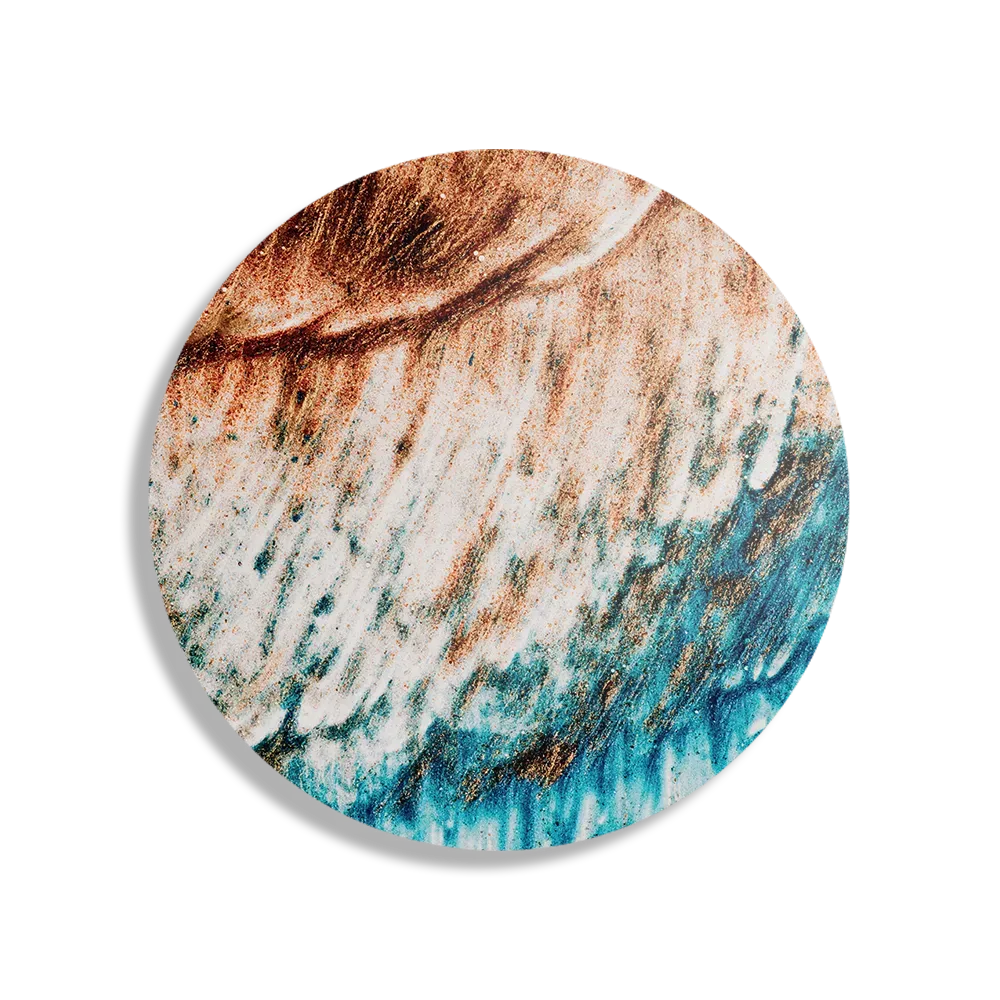 Schilderij Kunst Oranje blauw Rond – Muurcirkel Template TP DB Rond Abstract 93 1