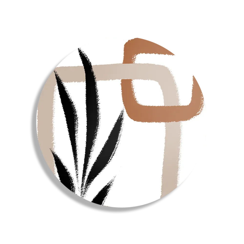 Schilderij Naturel tinten scandinavisch 02 Rond – Muurcirkel Template TP DB Rond Abstract 97 1