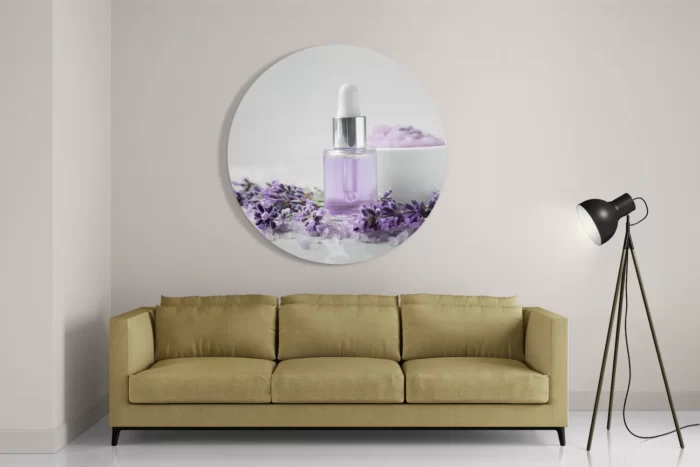 Schilderij Beautysalon Lavendel Marmer 02 Rond – Muurcirkel Template TP DB Rond Beauty 14 2