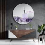 Schilderij Beautysalon Lavendel Marmer 02 Rond – Muurcirkel Template TP DB Rond Beauty 14 3