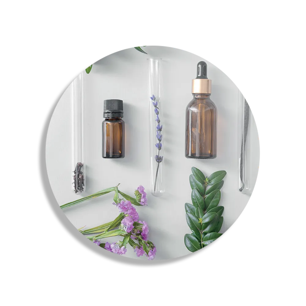 Schilderij Beautysalon Planten Marmer Rond – Muurcirkel Template TP DB Rond Beauty 15 1