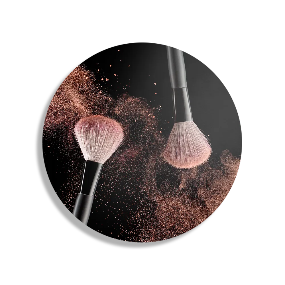 Schilderij Make up Poederkwast Naturel Rond – Muurcirkel Template TP DB Rond Beauty 2 1