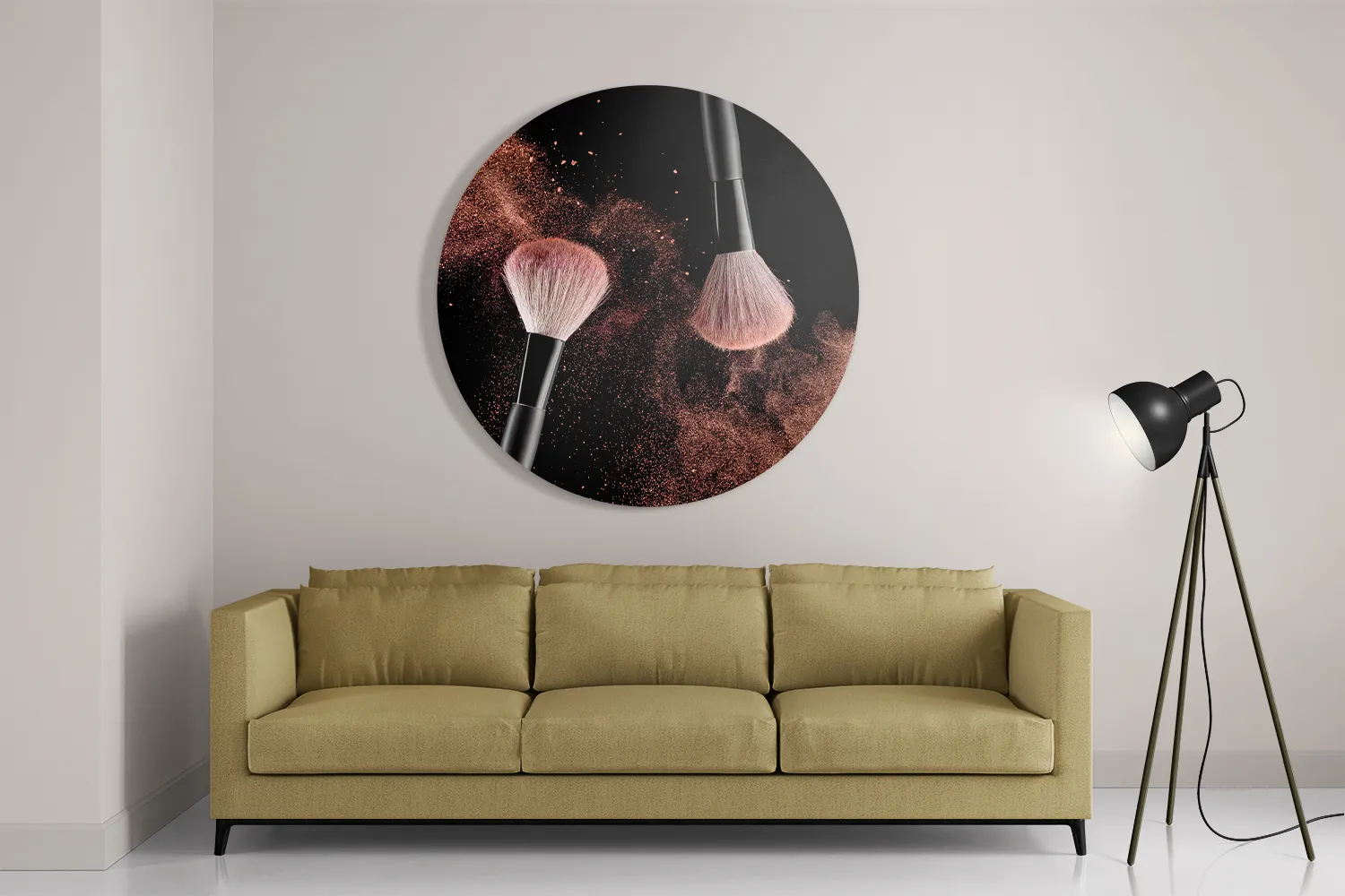Schilderij Make up Poederkwast Naturel Rond – Muurcirkel Template TP DB Rond Beauty 2 2