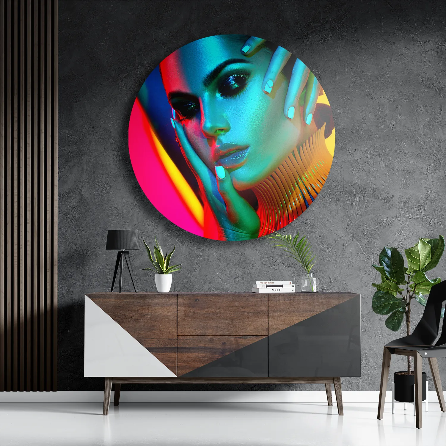 Template_TP_DB_Rond_Beauty_5-3 Schilderij Kleurrijke Vrouw Rond – Muurcirkel Template TP DB Rond Beauty 5 3