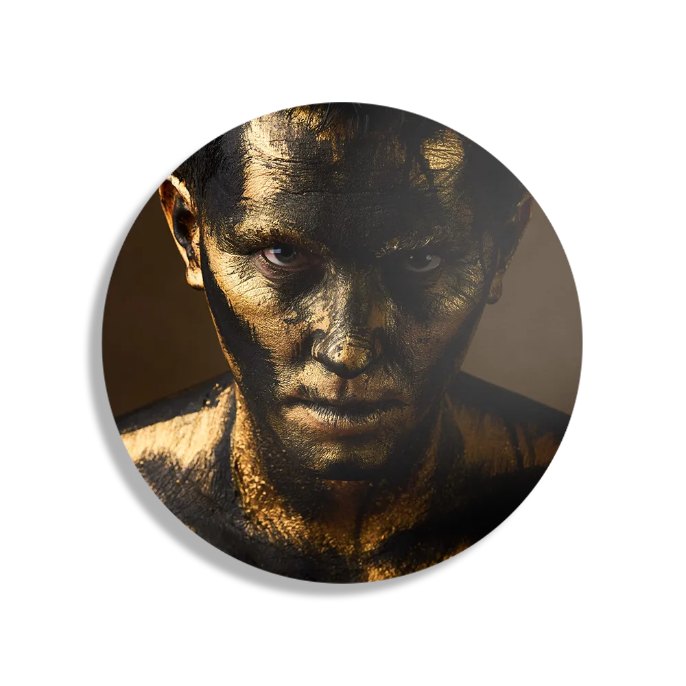 Schilderij Golden Men Rond – Muurcirkel Template TP DB Rond Beauty 9 1
