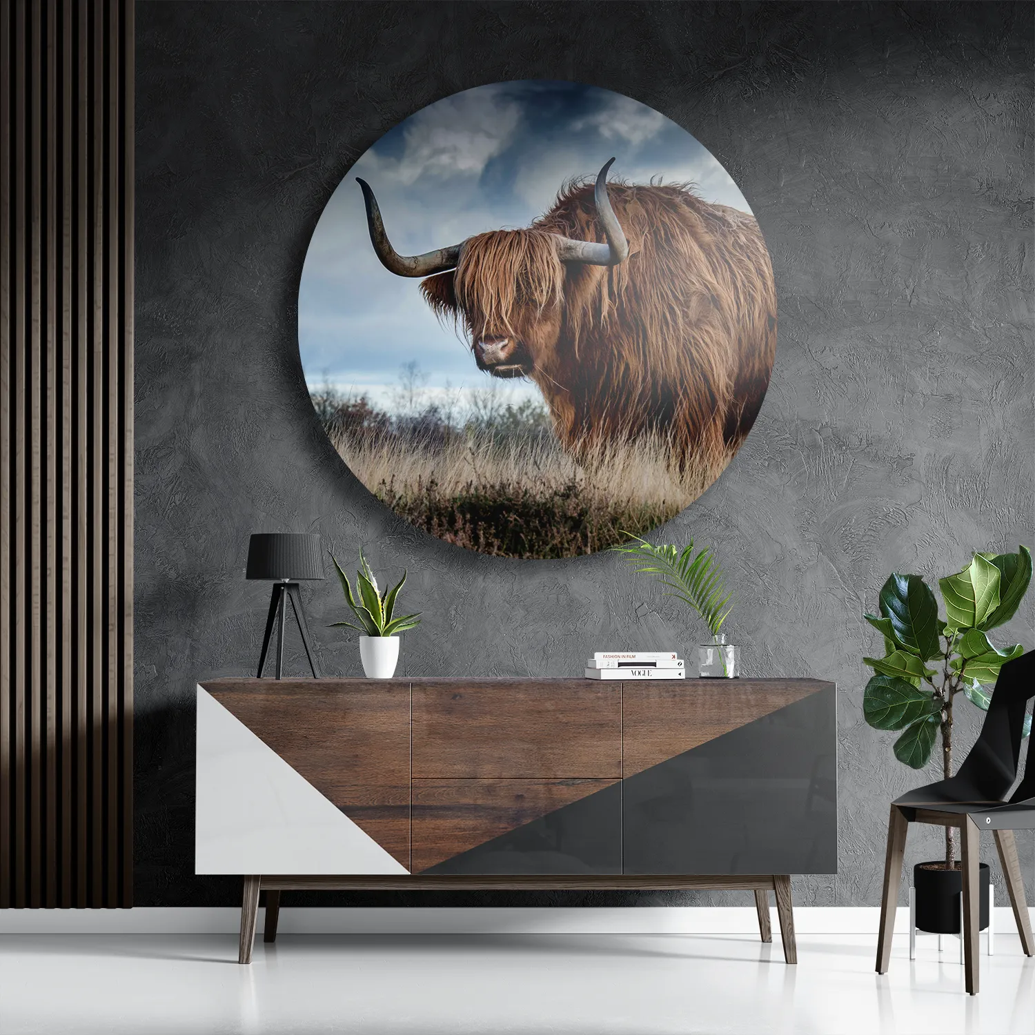 Schilderij Bizon Rond – Muurcirkel Template TP DB Rond Dieren 18 3
