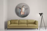 Schilderij De Vliegende Kolibrie Vogel Rond – Muurcirkel Template TP DB Rond Dieren 19 2